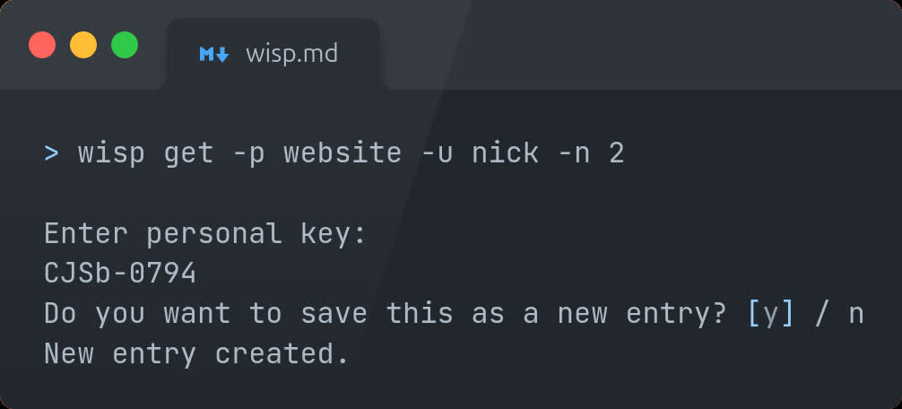 wisp/secret snippet
